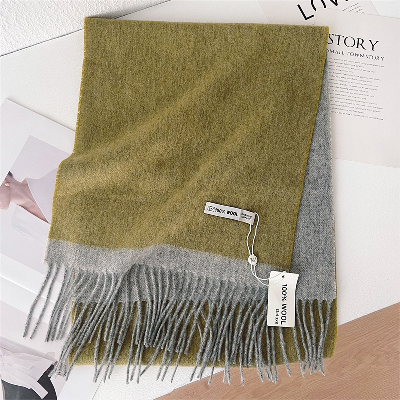 100% laine hiver écharpe pour femmes couleur unie cachemire foulards Hijab châle femme 2 couleurs Pashmina Bandana foulards Poncho étole