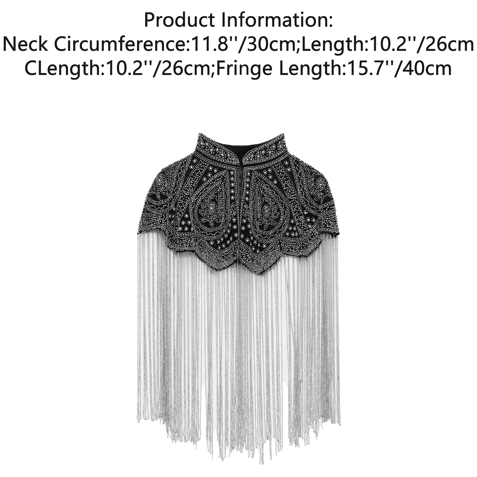 Élégante Écharpe de Soirée Années 20 pour Femme, Châle à Franges, Cape à Paillettes et Perles, Cape de Soirée Vintage à Pompons, Écharpe Flapper