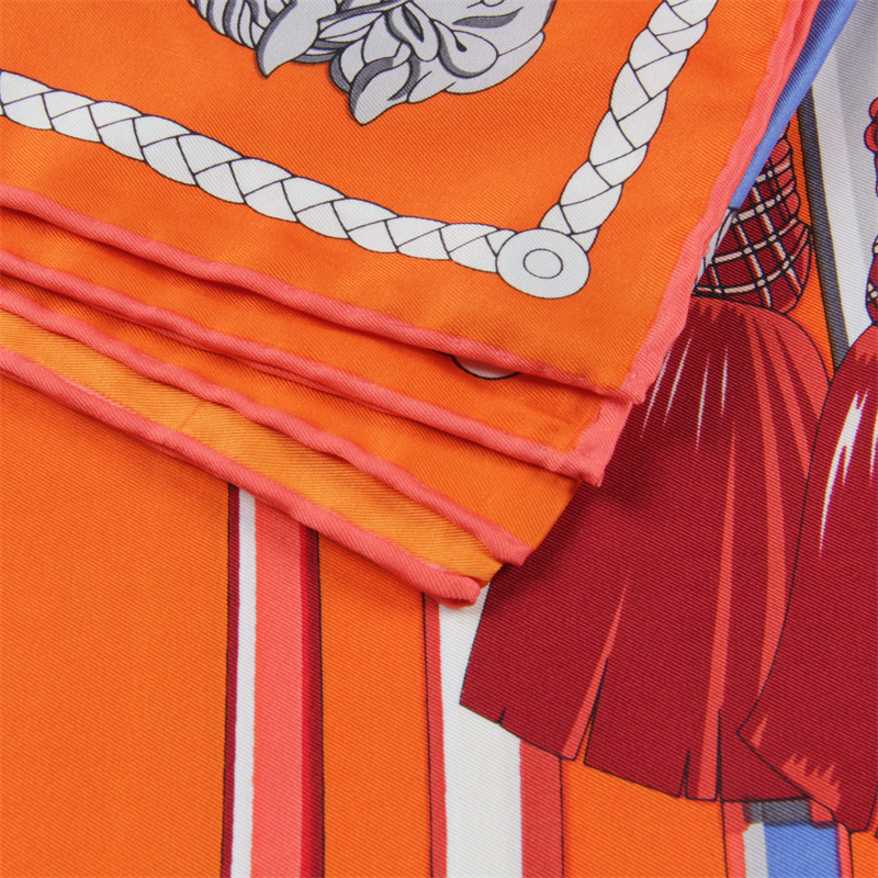 Écharpe carrée de luxe pour femme, design de sceptre, foulards en sergé, enveloppes, bandana roulé à la main, foulards bouclés, hijabs, 90cm