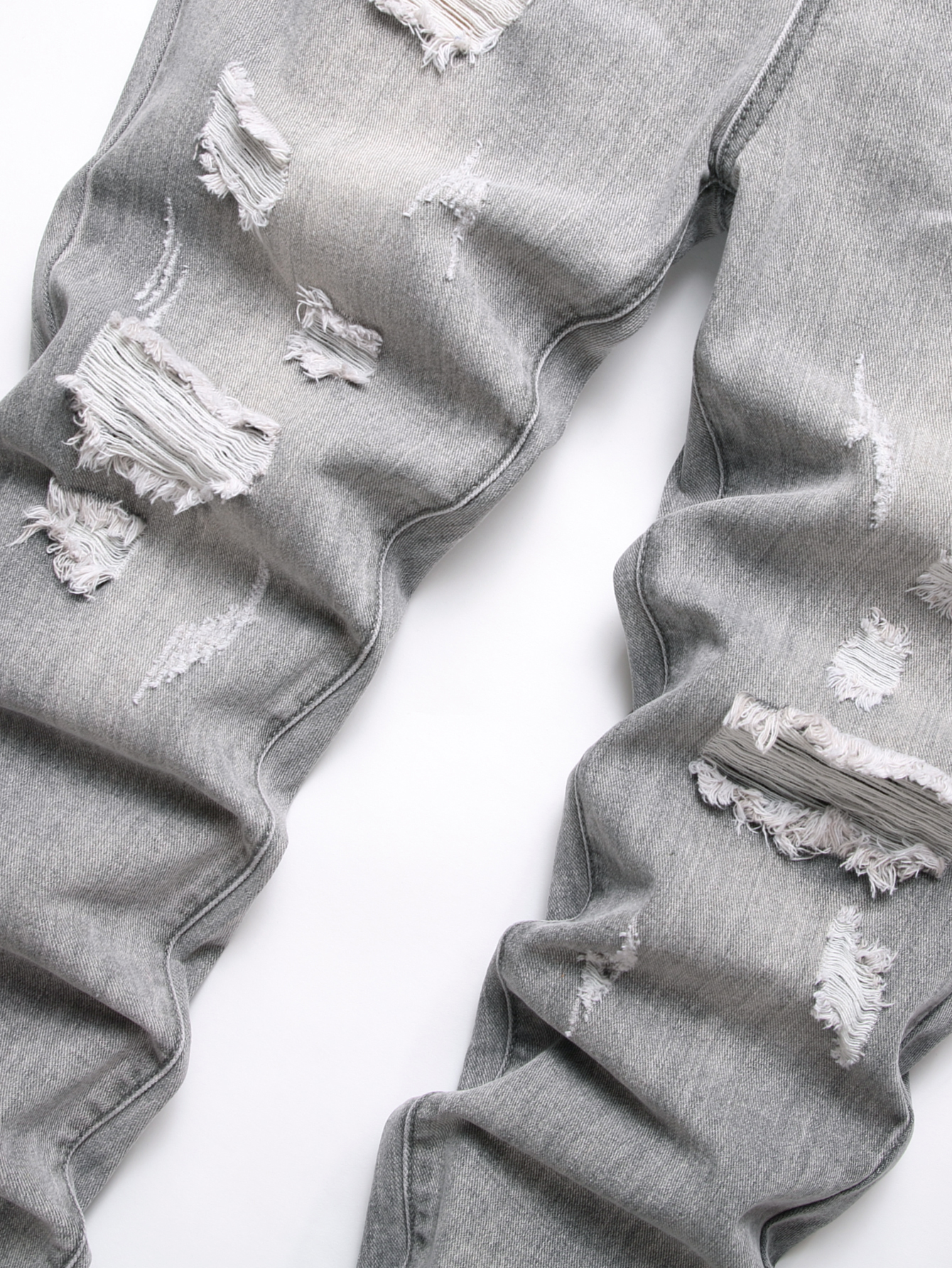 Jean pour hommes coupe ajustée confort jambe droite décontracté taille moyenne pantalon en jean pantalon gris vêtements pour hommes