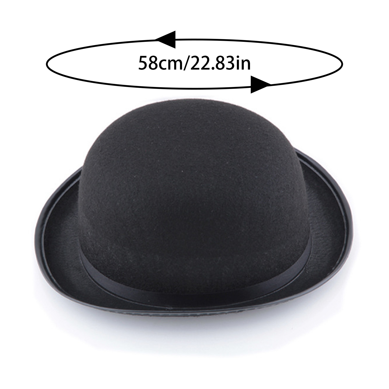 Chapeau Bombin Unisexe Noir, Chapeau de Magicien, Chapeau de Scène pour Spectacles, Théâtre, Fêtes et Cosplay