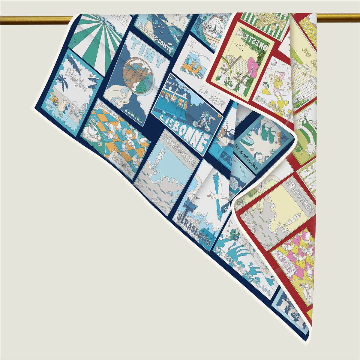 Foulard en soie sergé de luxe de créateurs, 90 cm, double face, bandanas, châles à bords roulés à la main, foulards en soie pour la tête et les cheveux, cadeau pour mère et amoureuse
