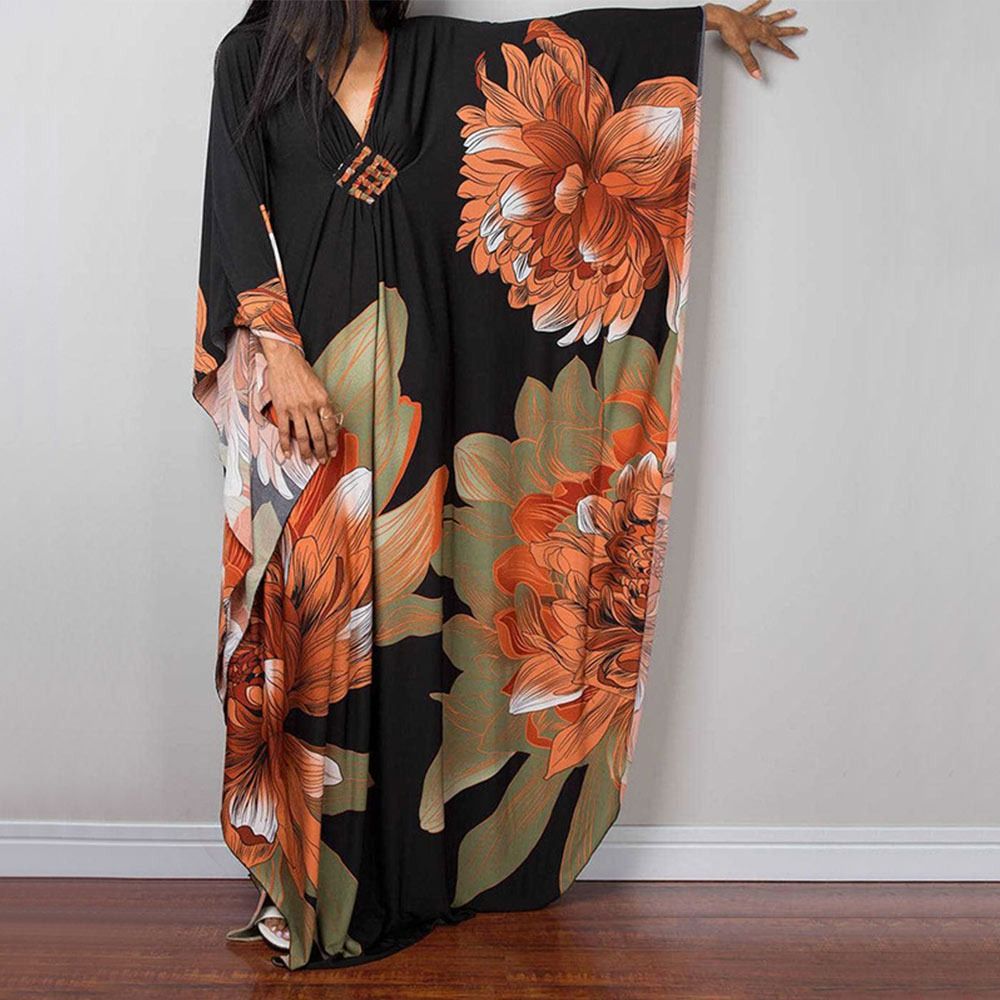 Mode Maxi robe longue été crème solaire Smock décontracté vêtements de plage amples chemise vacances maillot de bain Bikini cache-up pour les femmes