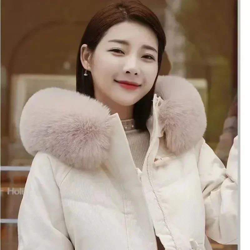 Hiver femmes fausse fourrure de renard col châle fourrure col manteau capuche décor fausse écharpe Parkas manteau col foulards