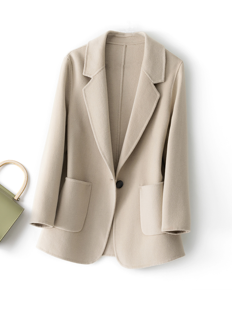 Nouveau manteau femme Plaids Pure laine et Tweedst mode Camel manteau femme Trench élégant