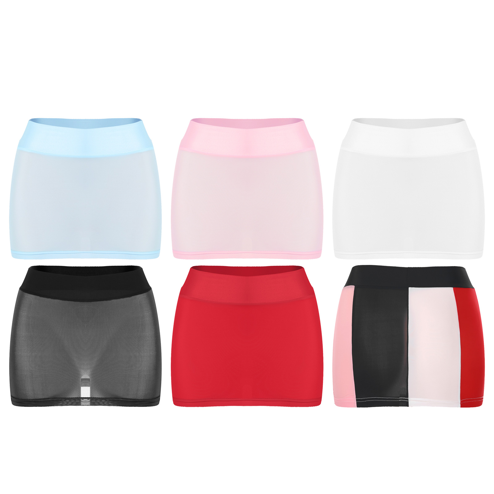 Mini jupe mi-transparente pour femmes, taille basse, vêtement de plage