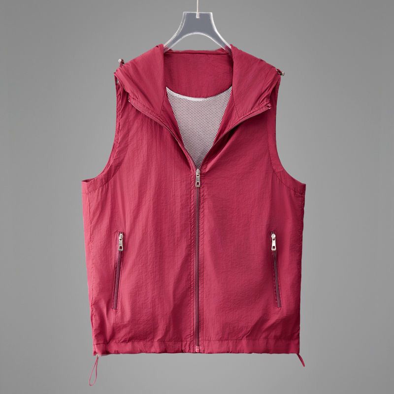 2025 été Protection solaire vêtements respirant gilet manteau femmes décontracté mince à capuche sans manches veste fermeture éclair gilet femme hauts