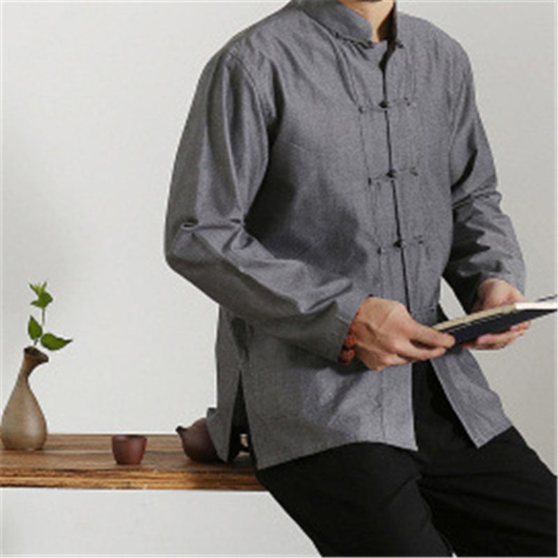 Veste de style chinois à col mandarin pour hommes, uniforme de chapelle Tai, Hanfu Kung Fu, vêtements traditionnels chinois pour hommes, haut rétro, chemisier Qipao