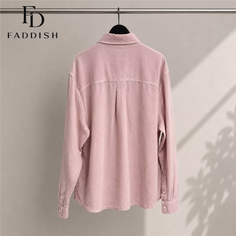Chemise Homme Printemps Automne Nouvelle Mode Rose Manches Longues Haute Qualité Décontractée Unie Polyvalente Coton Vêtement d'extérieur Masculin