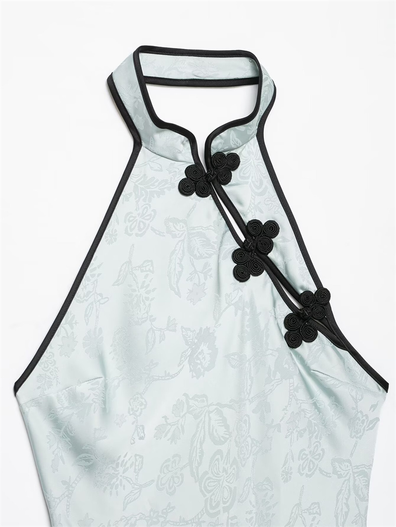 Robe Midi Femme 2026 Nouvelle Collection Été – Robe Jacquard Dos Nu à Nœuds pour Femme – Robe de Soirée Chic et Sexy pour Dames