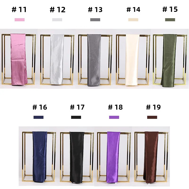 Foulard Carré en Satin pour Femme, Hijab, Mouchoir, Châle, Enveloppe la Tête, Bande de Sauna, Bandana Islamique, 90x90cm