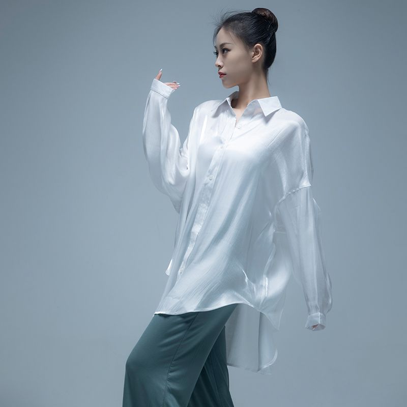 Chemise de danse moderne, haut fluide fin, costume d'exercice ample, costume de spectacle de danse classique