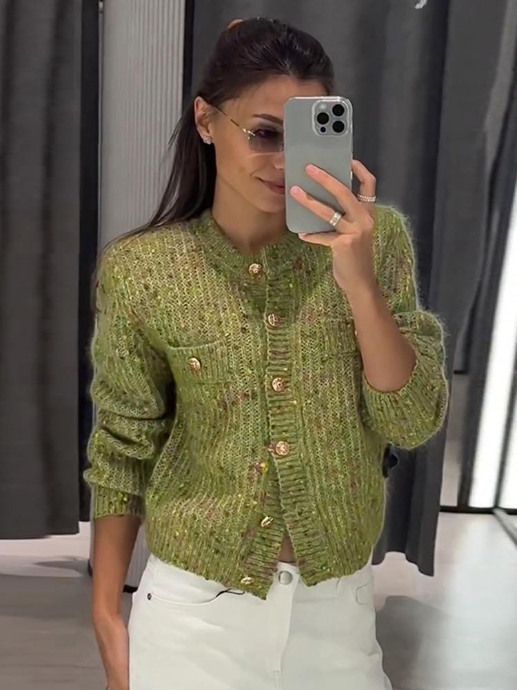 Veste décontractée à rayures pour femme, coupe ample, manches longues, col rond, style chic, collection automne 2026