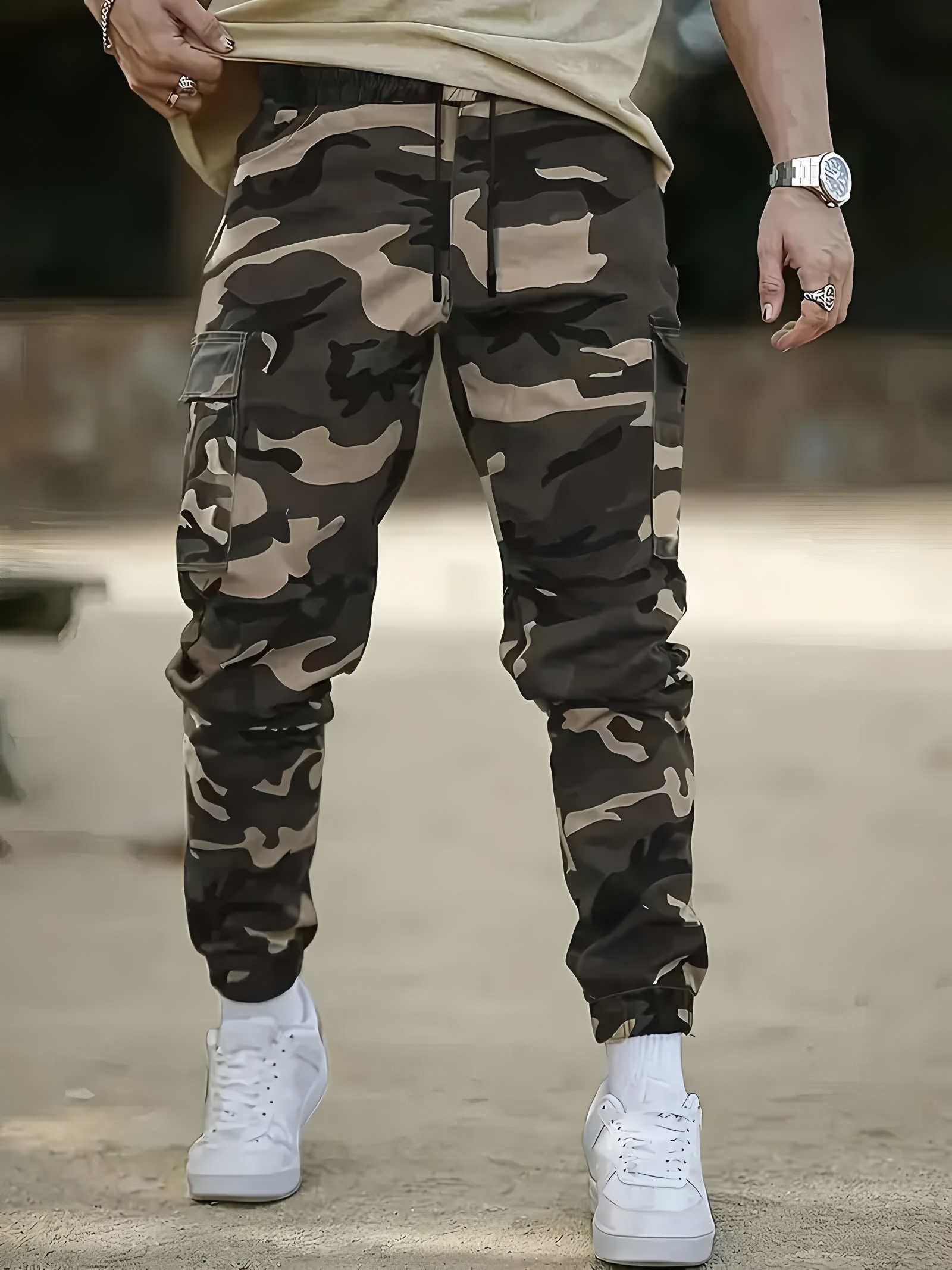 Pantalon Cargo de Camouflage pour hommes, survêtement d'extérieur, Long groupé, décontracté, multi-poches, vêtements de travail durables, automne