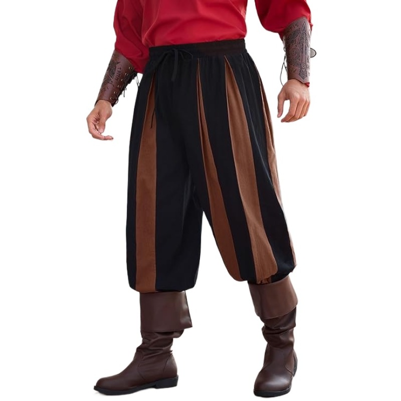 Costume médiéval Renaissance pour hommes, Clown de cirque Pirate, Cosplay, pantalon de chevalier d'halloween, jogging gothique Viking, pantalon Haren décontracté