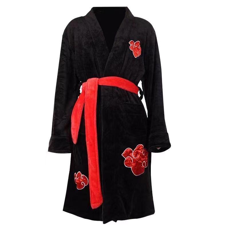 Peignoir épais en flanelle Anime Uchiha Itachi Génération 4 Fire Shadows Robe Uzumaki Akatsuki, Robe de Chambre Thermique Hiver, Pyjama