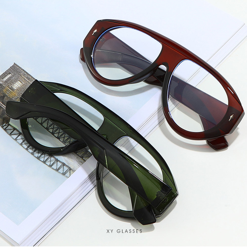 Lunettes d'ordinateur carrées surdimensionnées vintage pour femmes, anti-lumière bleue, nouveau style, noires, transparentes, prêtes à porter