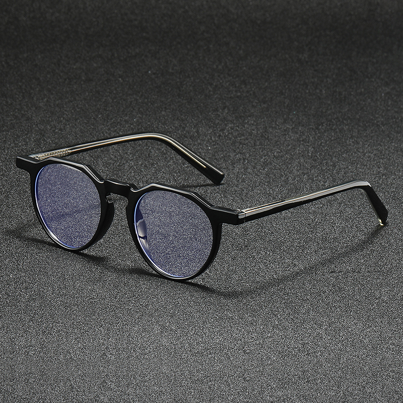 Nouveau cadre de lunettes rondes à la mode hommes femmes TR90 ultraléger couleurs assorties jambes Anti lumière bleue lentille transparente lunettes