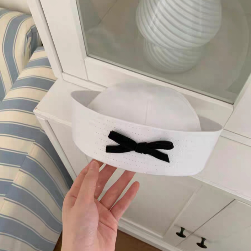 Béret à nœud Y2K rose, blanc et bleu marine, casquette dôme, chapeau de marin à visière rabattable, chapeau d'infirmière pour cosplay, chapeaux d'uniforme Y2K style doux, chapeau d'infirmière pour cosplay