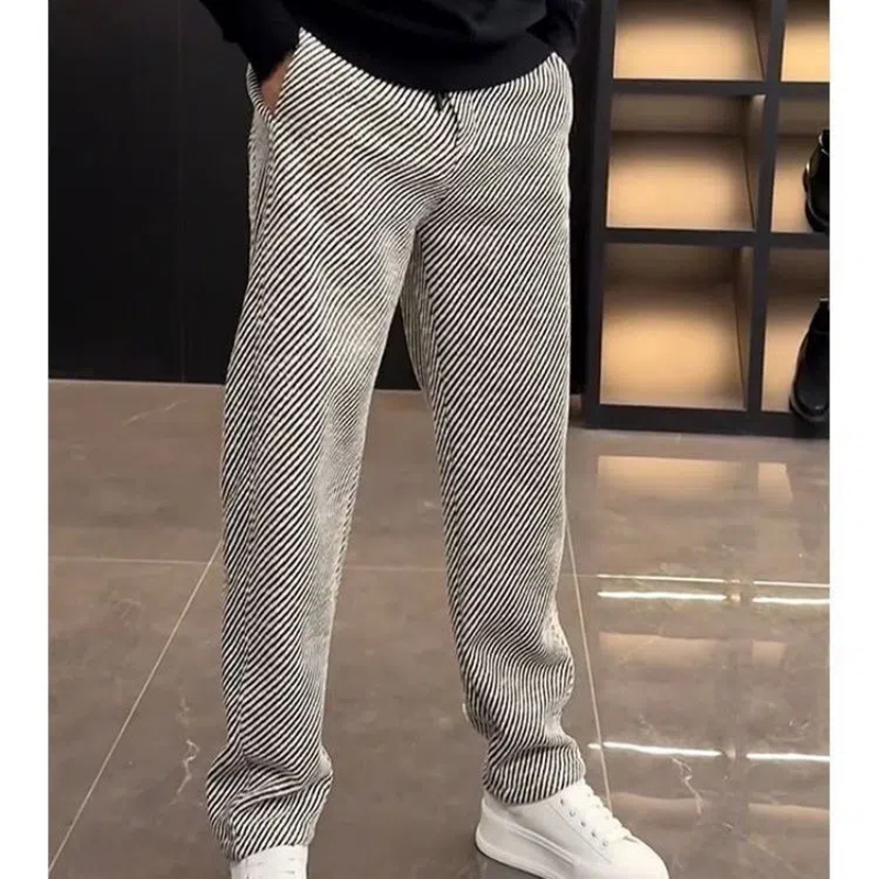 Pantalon Décontracté à Taille artificiel astique pour Homme, Vêtement Tendance avec Poches Rayées, Style Coréen, Simplicité, Assressentiavec Tout, Nouvelle Mode Printemps Automne