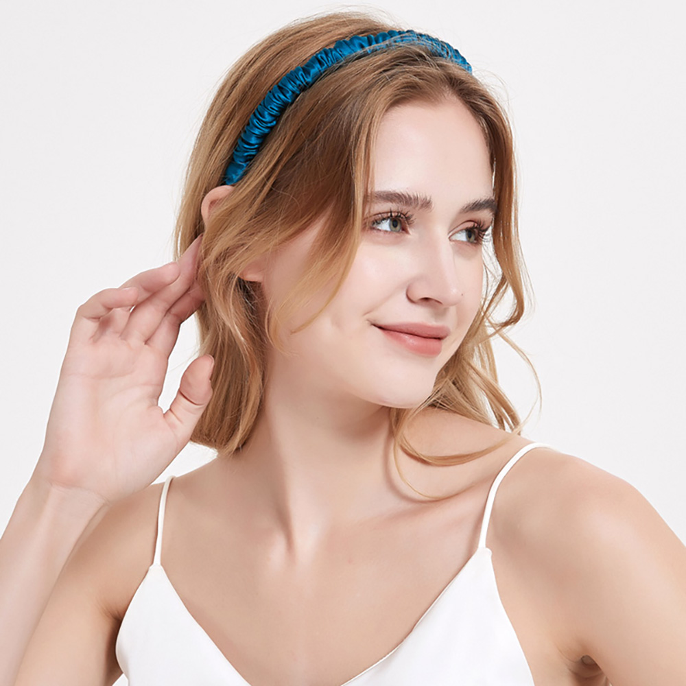 Cerceau de cheveux bandeau pour femmes fille 100% Pure soie de mûrier élastique luxe cheveux accessoires