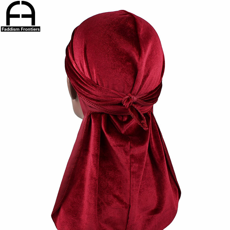 Haute qualité hommes velours Durags Bandana Turban chapeau perruques Doo hommes Durag Biker chapeaux bandeau Pirate chapeau cheveux accessoires