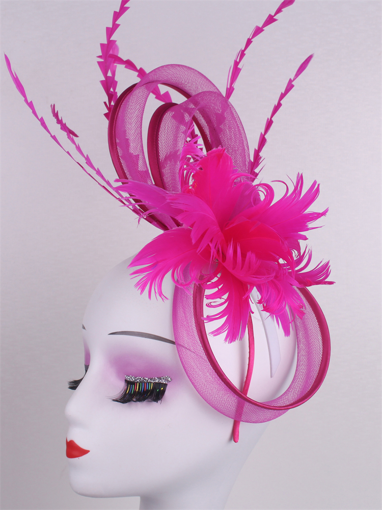 Voiles de mariage, casquette pilulier pour femmes, Vintage, rouge, blanc, noir, chapeau fascinateur, nouvelle mode, couvre-chef de fête, plumes, chapeaux pour Femme