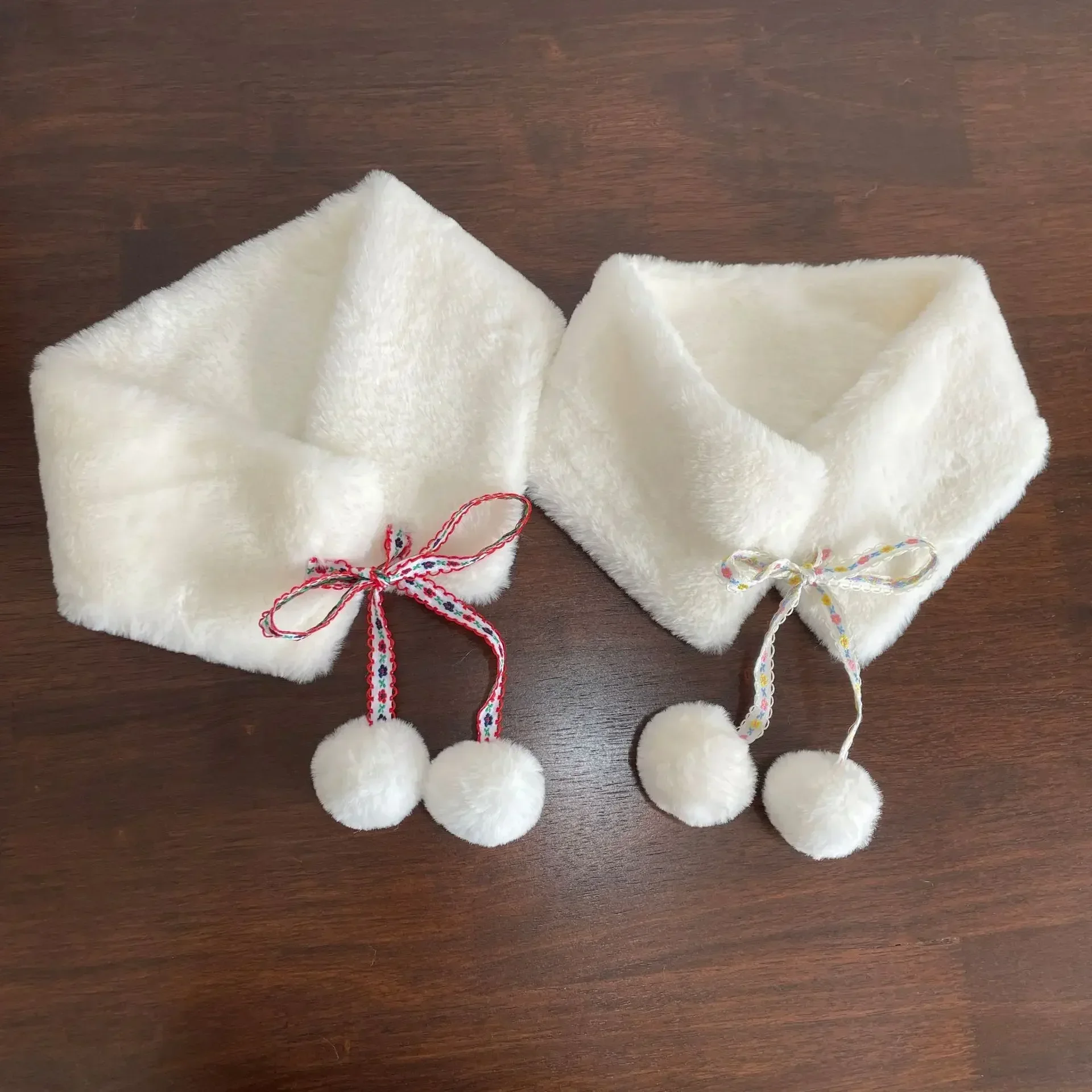 Écharpe de col de cheveux boule de cheveux japonaise Kawaii, épaisse, chaude et mignonne, Imitation fourrure de lapin en peluche, corde à cravate, écharpe Y2k, hiver