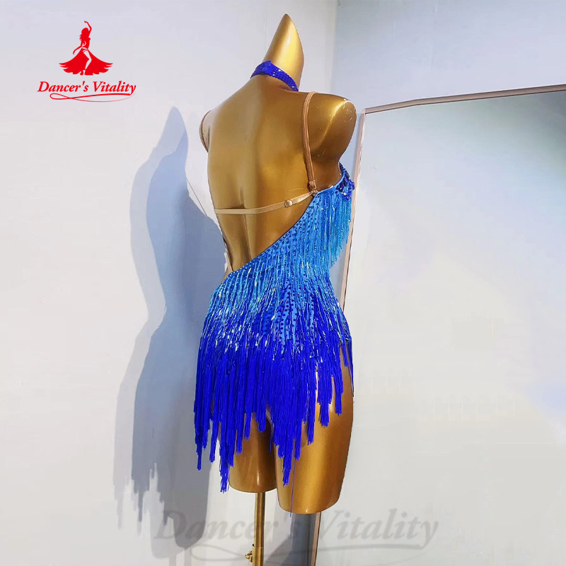 Robe de brevLatine à Franges pour Femme, Vêtements de Performance Personnalisés, Tango, Chacha, Compétition Phtalique, Senior AB, Charbon