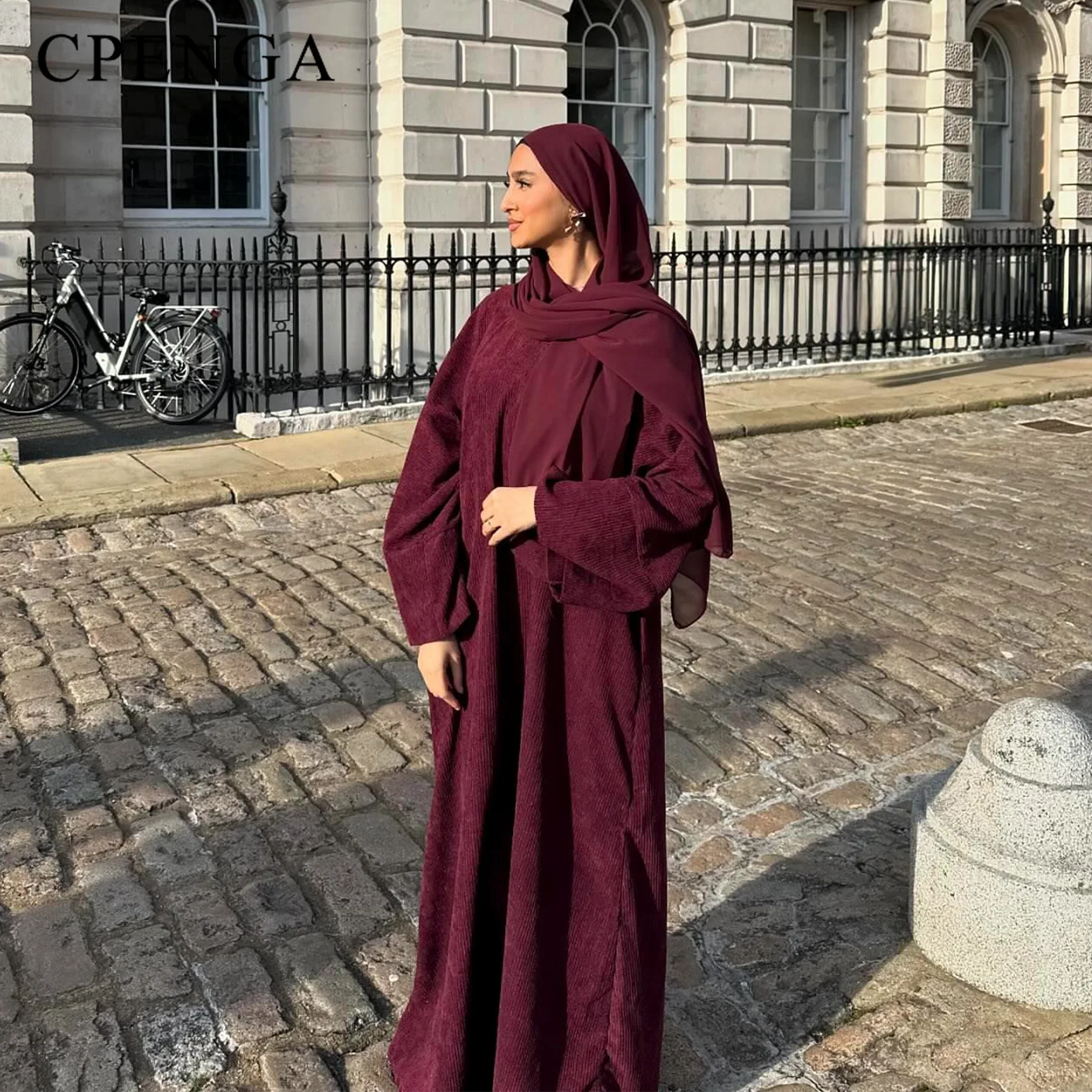 Robe Abaya en velours côtelé pour femme arabe, robe monochrome, cardigan musulman modeste, chaud, Ramadan, Dubaï, Turquie, islamique, automne, hiver, 2024