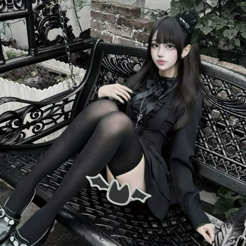 Robe Lolita gothique japonaise Y2k pour femmes, robe de princesse vintage à volants en dentelle, robe mini punk Harajuku pour femmes
