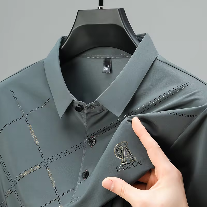 Ice InjVentilate-Polo à manches courtes pour hommes, T-shirt décontracté, Broderie de marque, Business Paul, Haut d'été, Haute qualité, Luxe
