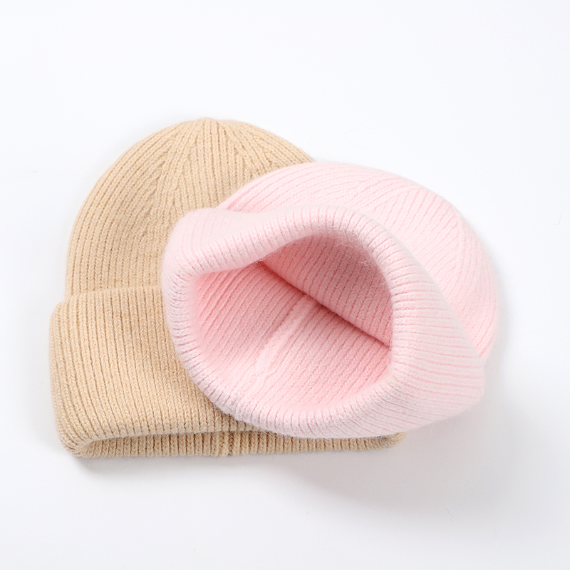 Bonnet en Fourrure de Lapin pour Femme, en Laine Solide, Doux, en Cachemire, Collection Automne Hiver