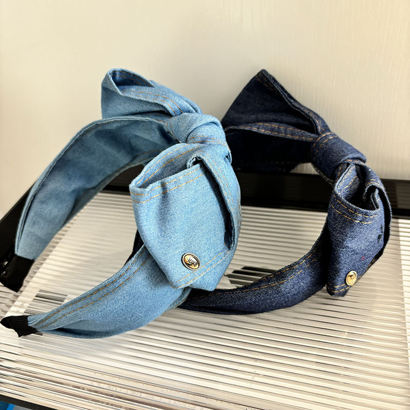 Serre-tête en tissu noué simple et élégant, large et antidérapant, avec nœud, accessoires de cheveux pour femmes, style luxe léger