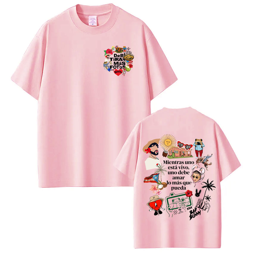 T-shirt Rapper Bad Bunny Debi Tirar Mas Fotos DTMF, vêtements pour hommes et femmes, mode Hip Hop, T-shirt surdimensionné décontracté en coton