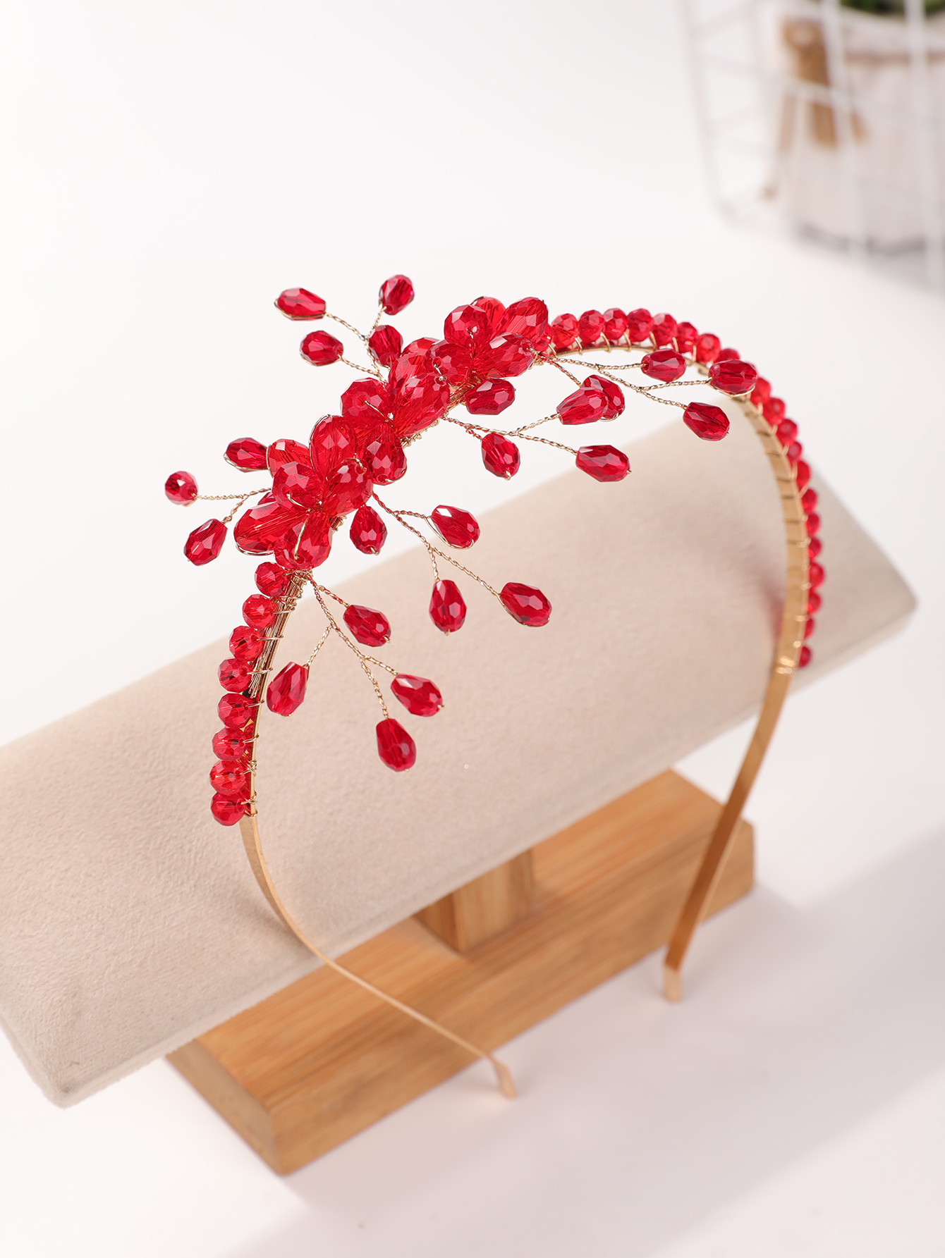 Serre-tête de luxe minimaliste en cristal floral - Accessoire de coiffure élégant haut de gamme pour tenue de soirée