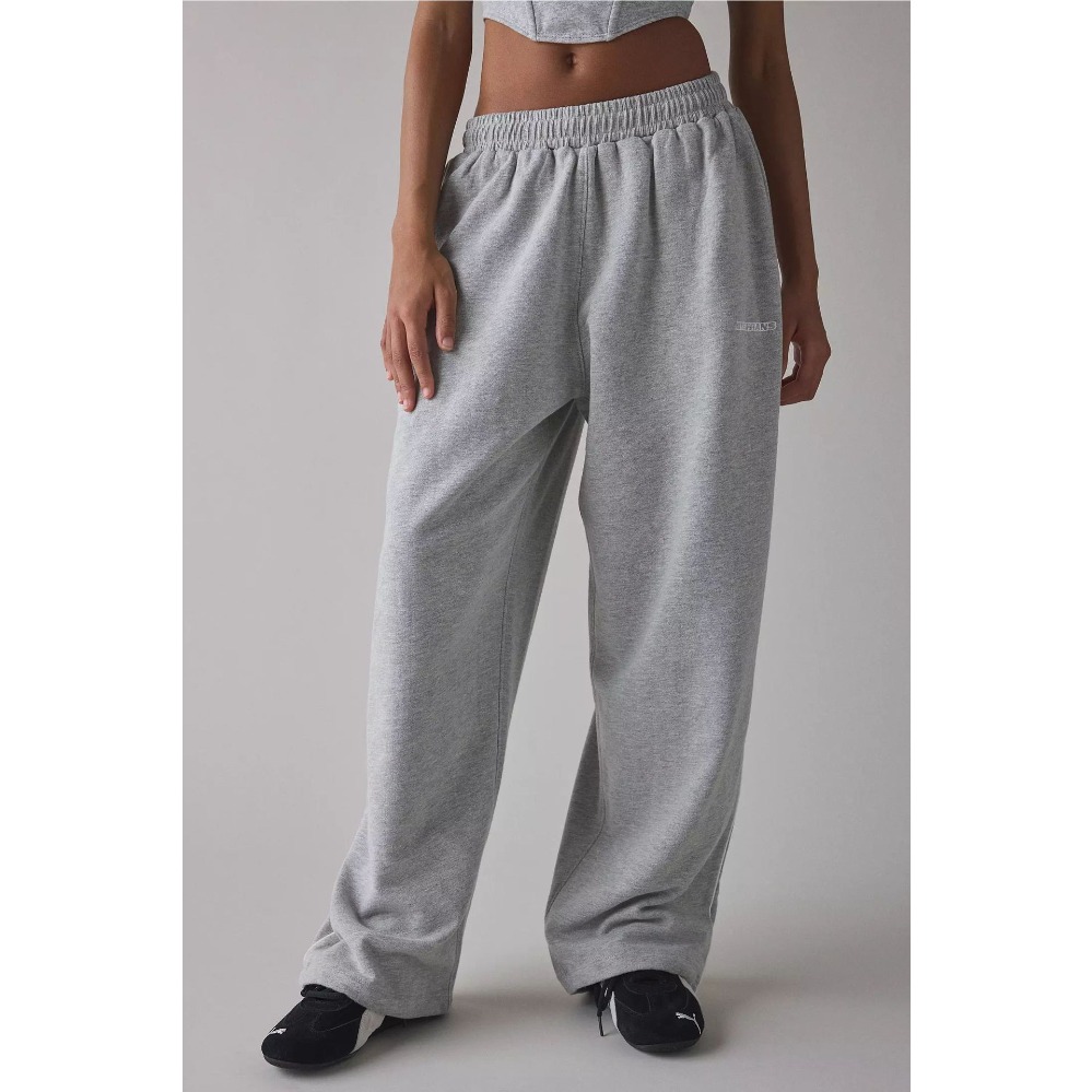 Pantalon rose avec broderie élégante, pantalon de survêtement Chic à jambes droites, coupe sans effort, pantalon ample de Style de rue au bureau