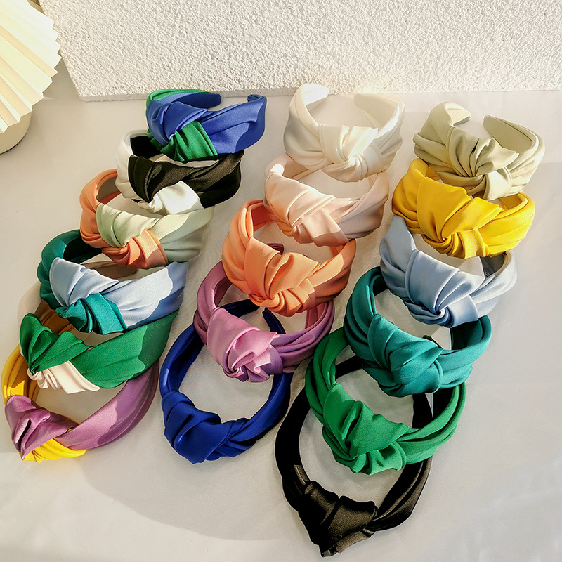 Bandes de cheveux nouées à large bord pour femmes et filles, cerceau à cheveux simple et polyvalent, beaux accessoires de vêtements de sauna, document solide, nouvelle mode