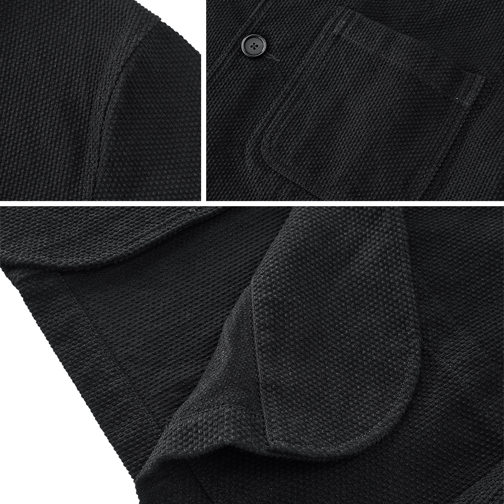 Vintage lourd Kendo veste hommes automne hiver nouveau coton revers multi-poches ample encre teint veste rétro décontracté Cardigan manteau