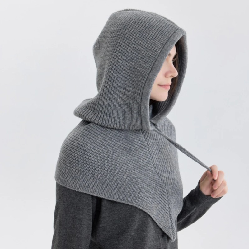 Cagoule Simple pour femmes, écharpe tricotée à capuche, casquette chaude d'extérieur, une pièce, col de cou, chapeaux pour filles, nouvelle collection hiver