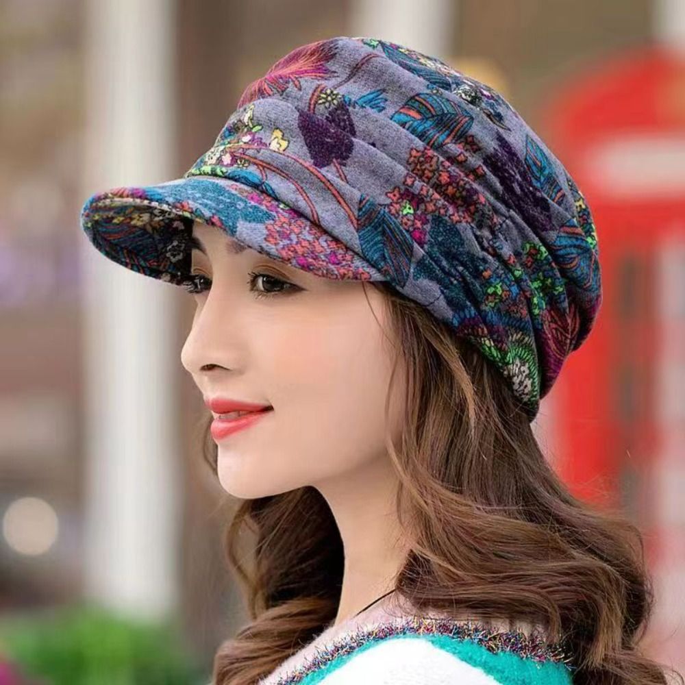 Femmes visière chapeau bonnet casquettes à bords courts chapeau à fleurs bonnet Slouch Cancer chimio casquettes chaud musulman bord chapeaux Wrap