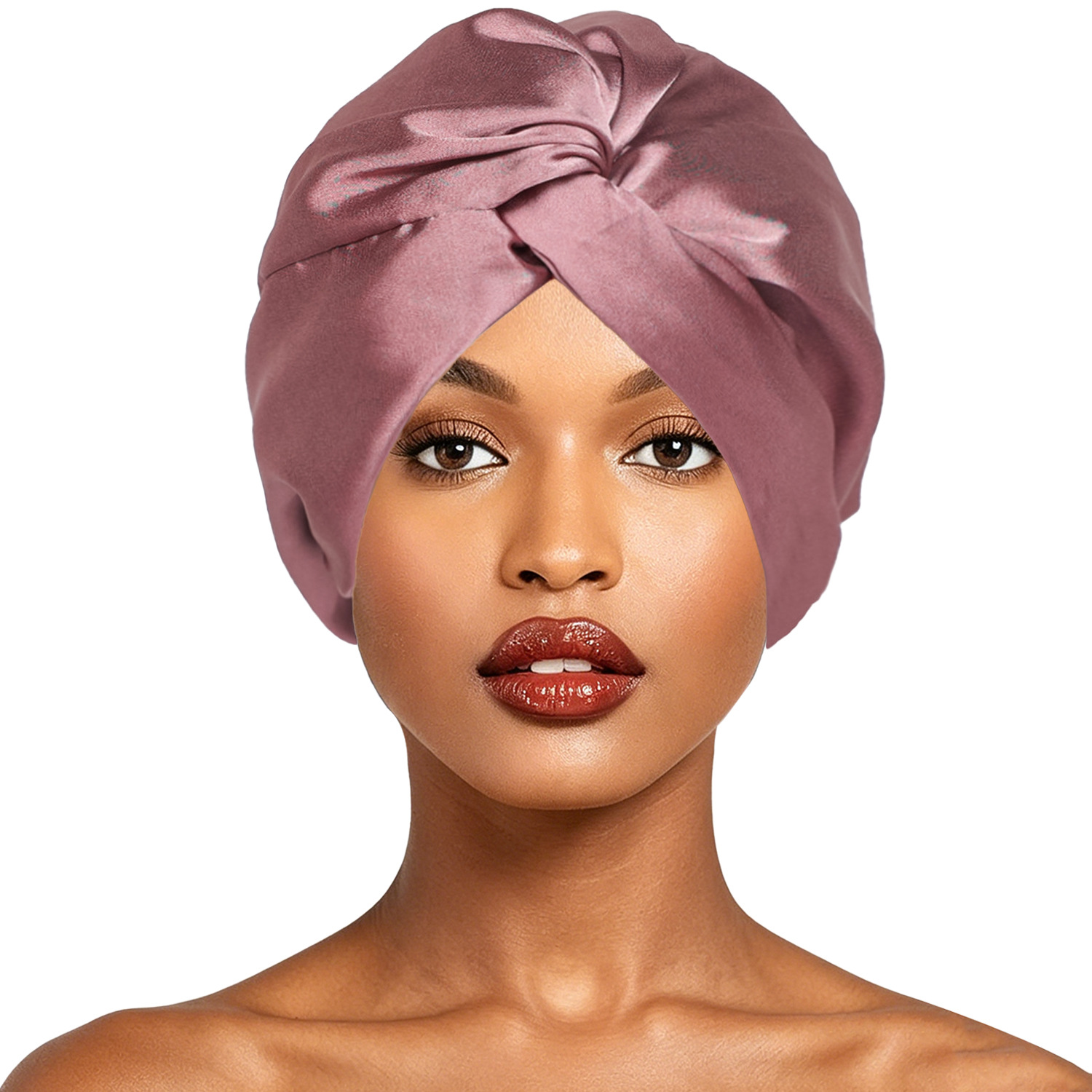 Nouveau bonnet double couche en fausse soie pour femmes, turban torsadé, bonnet de nuit réglable avec boutons, chapeau de sommeil pour femmes