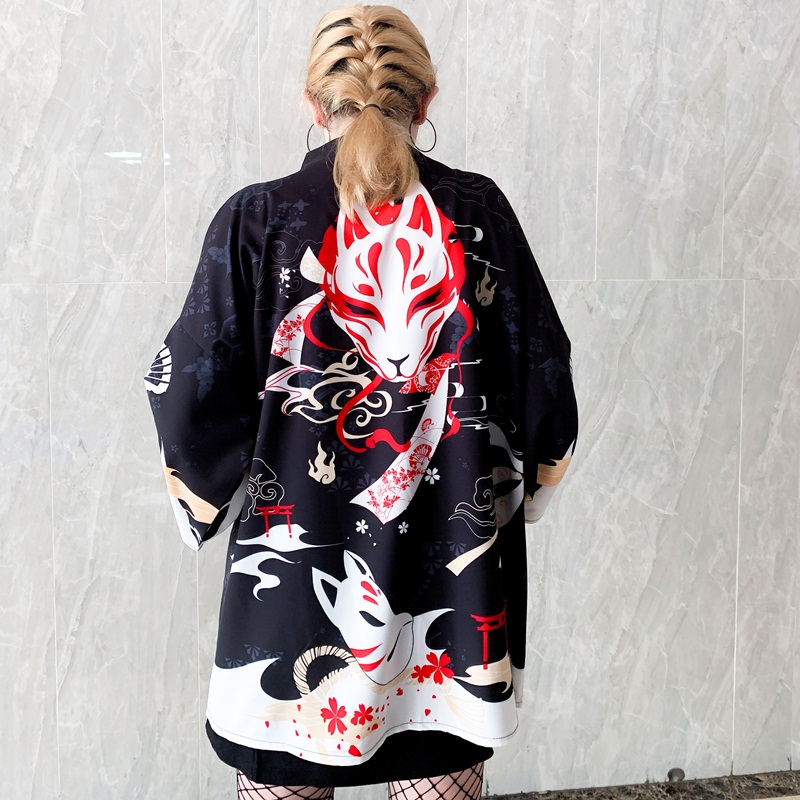 Kimono japonais femmes Haori Cosplay Harajuku Anime Costume japon Kawaii vêtements plage Yukata Kimono homme Haori japonais FF1126