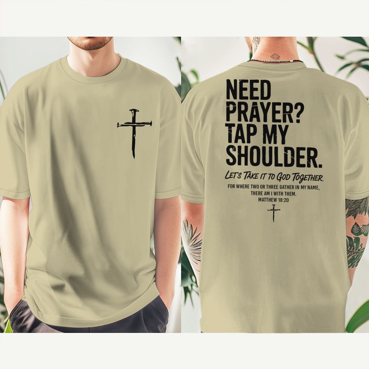 T-shirt de mode chrétien avec impression « Need Prayer Tap My Shoulder », pour hommes et femmes, versets bibliques, style vintage, streetwear Jésus