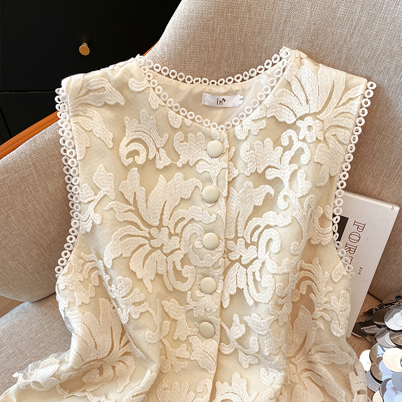 Gilet brodé de Style chinois élégant pour femmes, chemisier d'été sans manches pour le bureau, hauts chics pour vêtements de travail, tenues quotidiennes