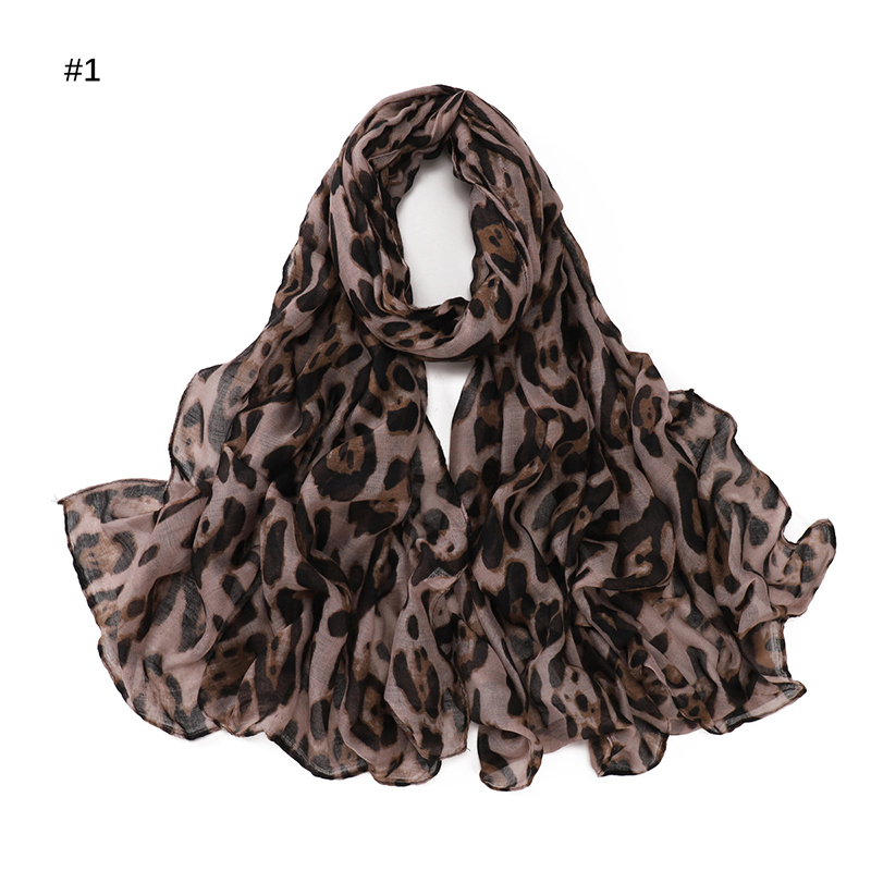 Mode imprimé léopard écharpe Femme Hijab foulards doux Pashmina hiver mince écharpe Femme bandeau foulard étoles Wrap châles