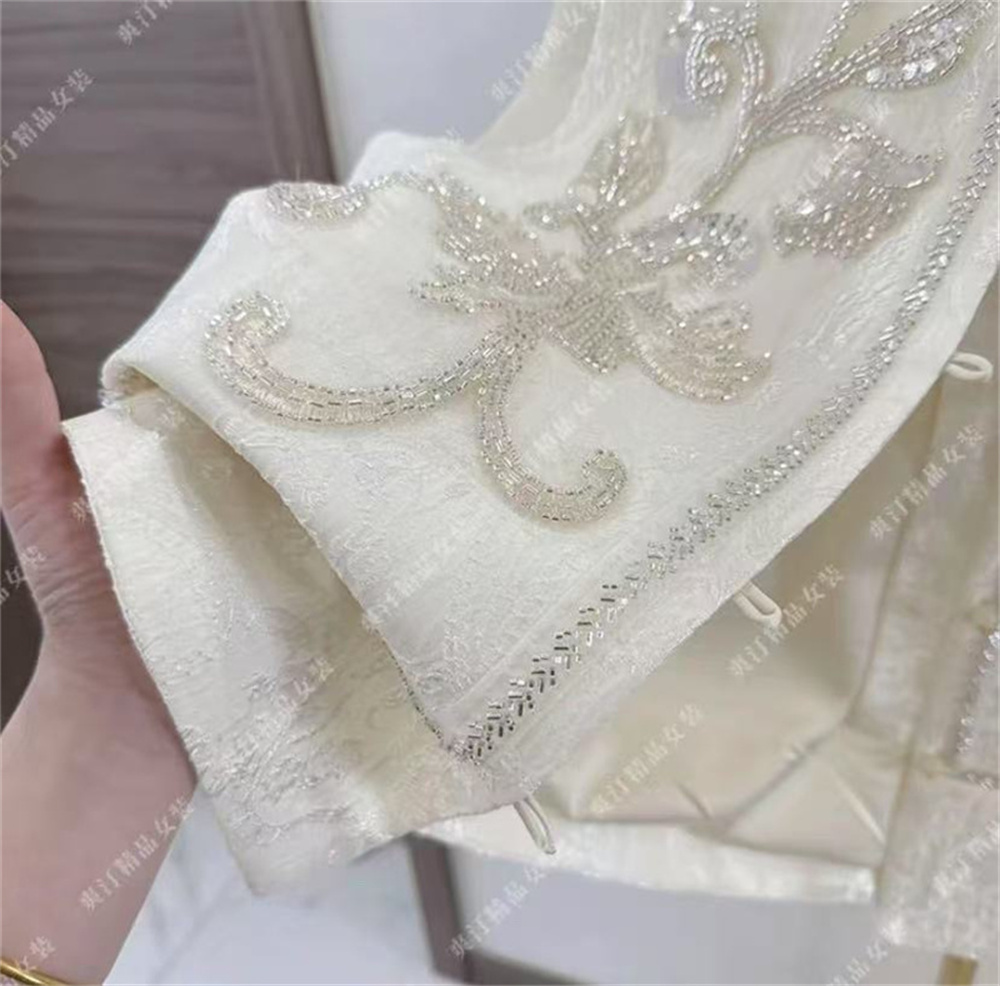 Gilet femme perlé paillettes chinoises ample simple boutonnage gilet printemps manteau nouveau haut de gamme broderie début printemps mode manteau