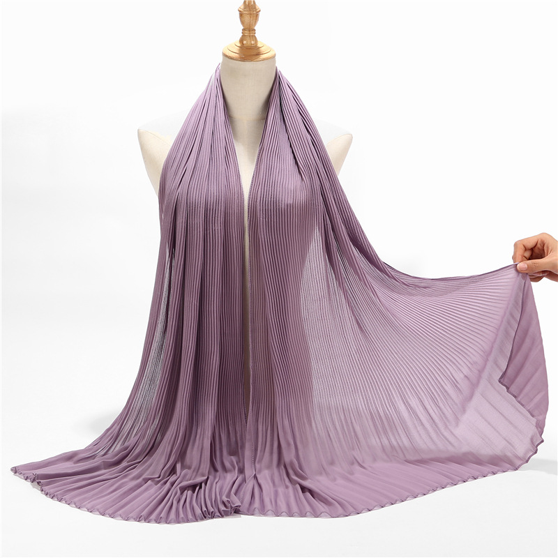 Écharpe plissée en mousseline de soie froissée pour femme, hijab à capuche, châle de haute qualité, bandeau de sauna musulman, turban enveloppant