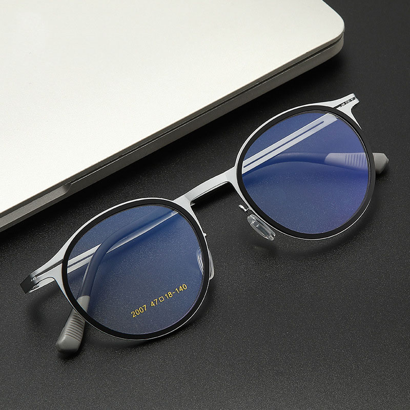 Lunettes à monture ronde géométrique, légères, monture complète en métal, pour hommes et femmes, mode usage quotidien, lunettes optiques