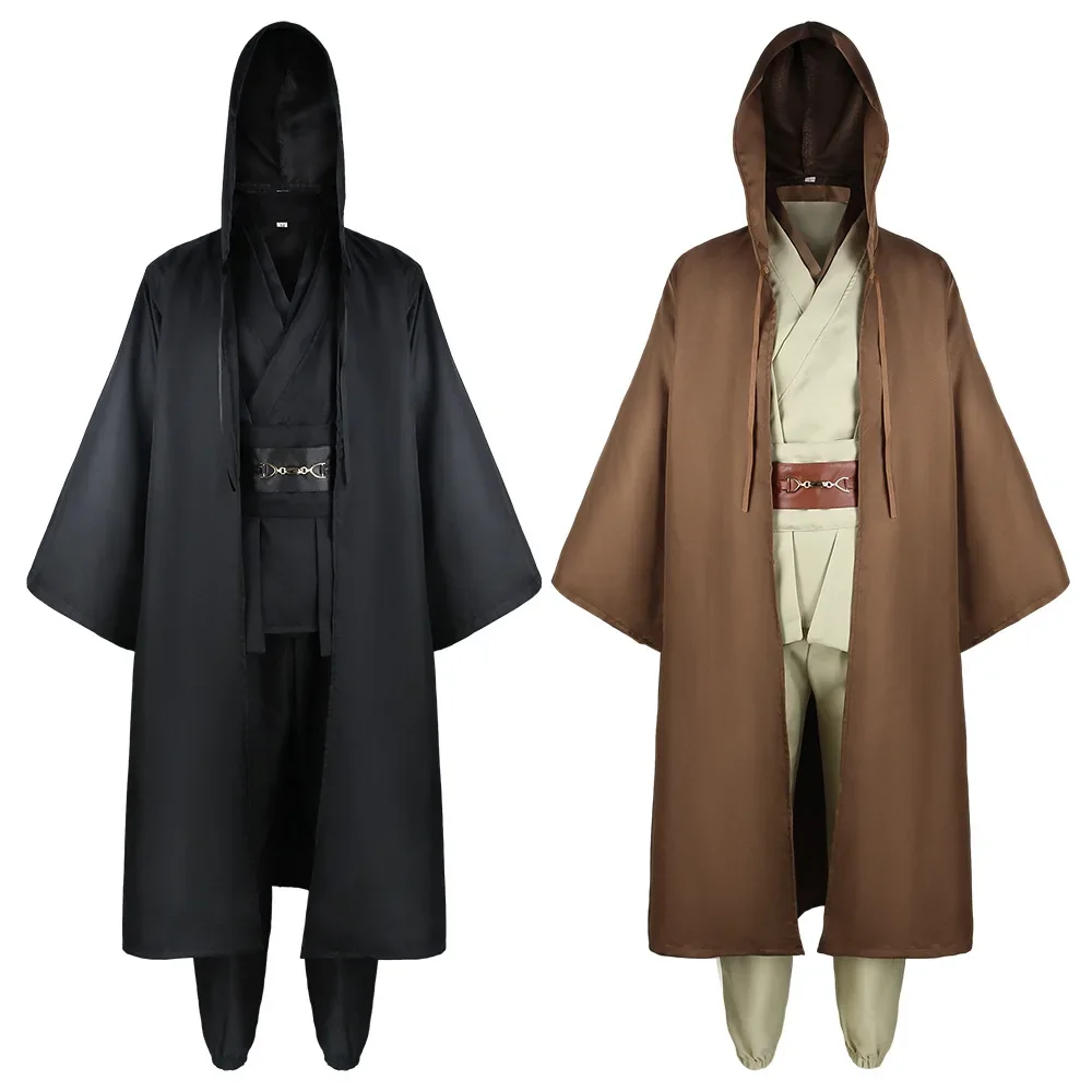 Costume de cosplay Anime Obi Wan Kenobi Jedi, manteau unisexe, uniforme de frère, robe, ensemble complet d'accessoires, tenues de carnaval d'Halloween